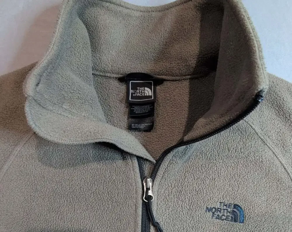 The North Face Full Zip Fleece Jacket Olive Green Tan